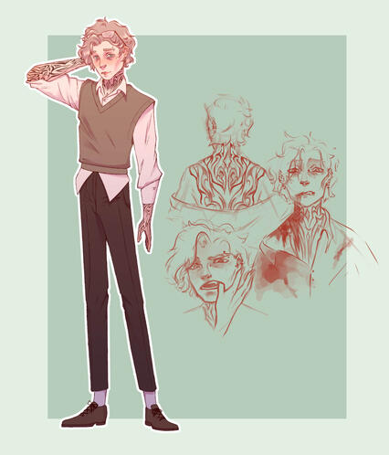 VTM TTRPG character design - Ambrose final design