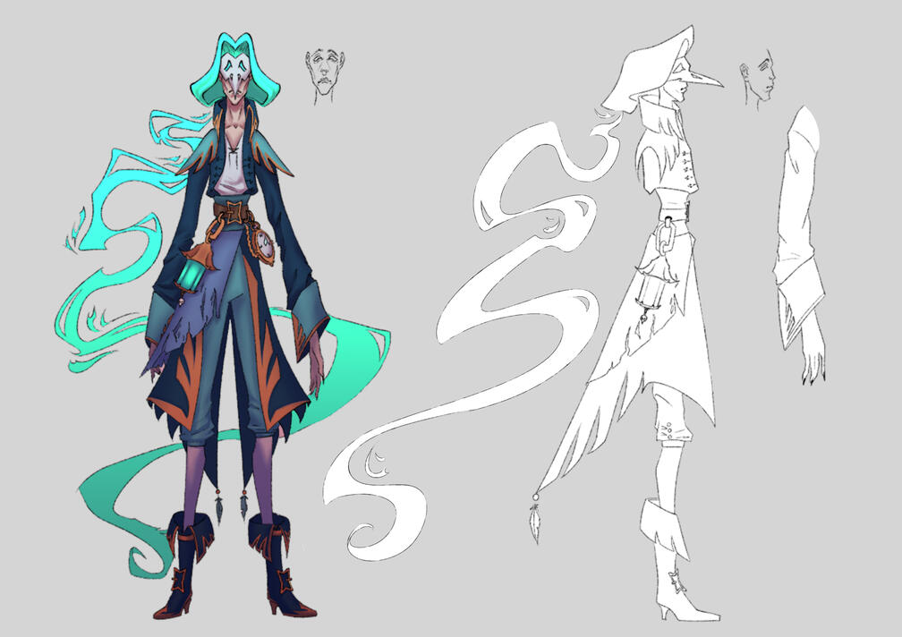 League of Legends character design school assignment - turnaround