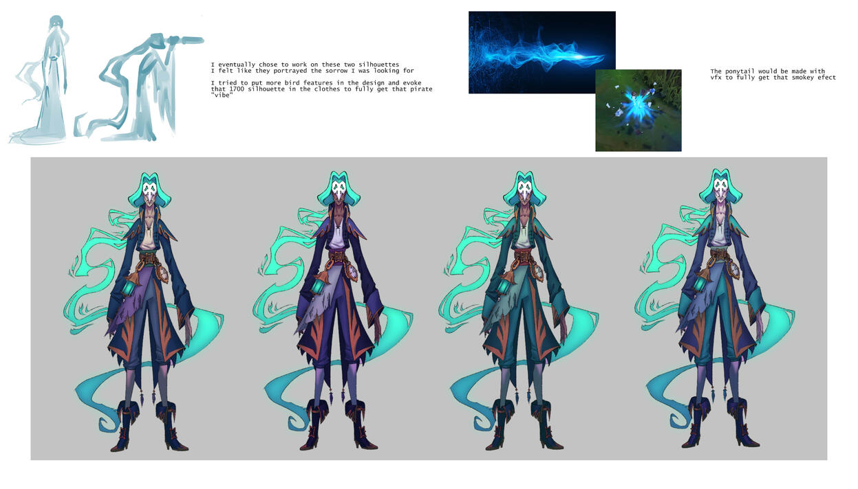 League of Legends character design school assignment - color studies